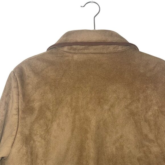 Orvis Womens Jacket Size Large Tan Faux Suede Leather Fleece Lined Winter - Picture 3 of 10